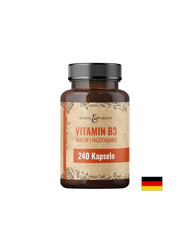 Витамин B3 – Енергия, метаболизъм и здрава кожа, 500 mg, 240 капсули  Sports & Health Solutions - Nutra Best Bulgaria