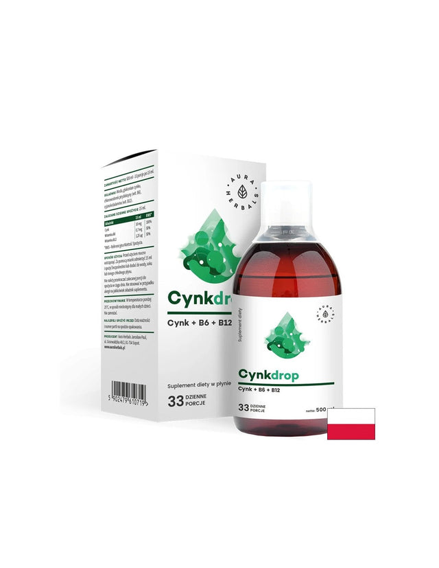 Имунитет и Нервна система - Цинк + Витамин B6 и B12, 500 ml Aura Herbals  Aura Herbals - Nutra Best Bulgaria