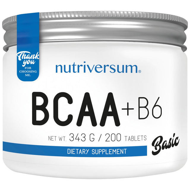 BCAA + B6 Tablets - 200 Таблетки  Nutriversum - Nutra Best Bulgaria