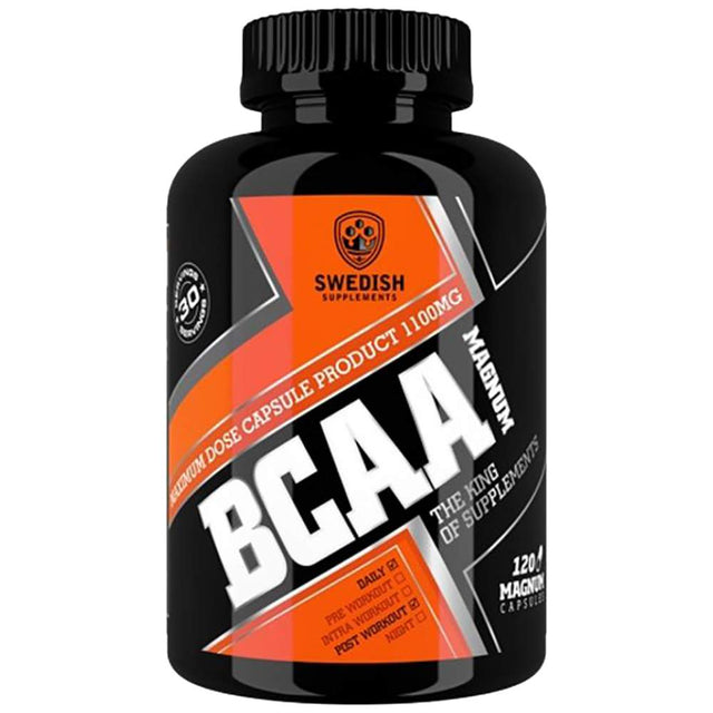 BCAA Magnum 1100 mg 120 капсули  Swedish Supplements - Nutra Best Bulgaria