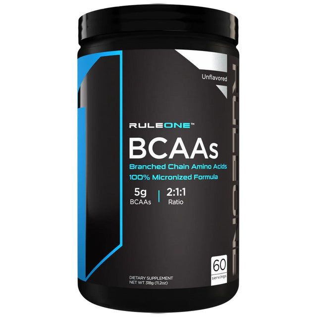 BCAAs Unflavored | 100% Micronized 2:1:1 BCAA Formula - 318 грама  Rule1 - Nutra Best Bulgaria