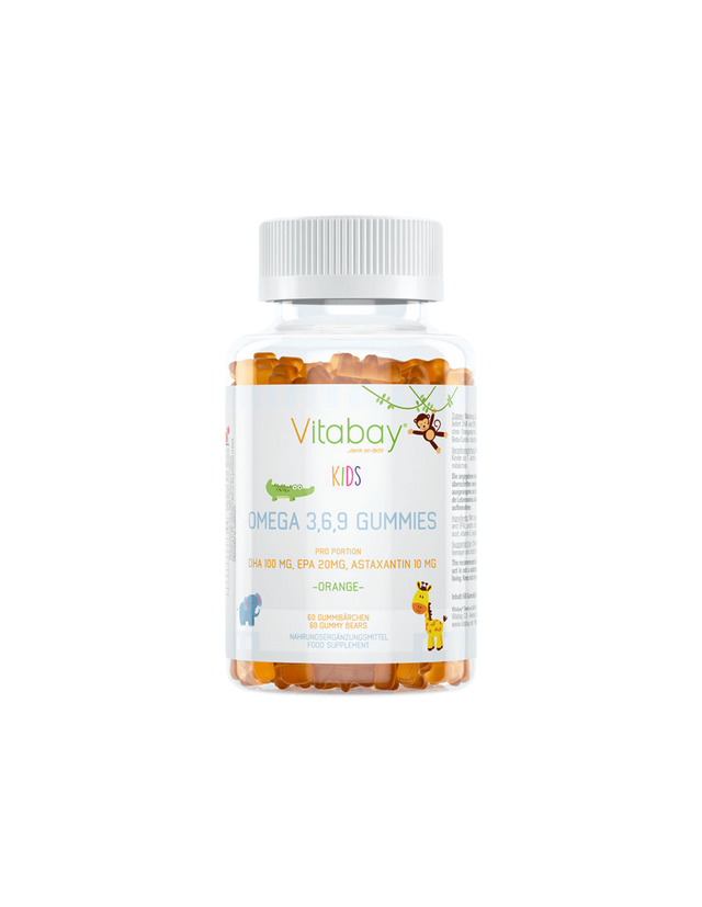 Omega 3-6-9 Gummies Kids / Омега 3-6-9 за деца, 60 желирани таблетки с вкус на портокал - Nutra Best Bulgaria