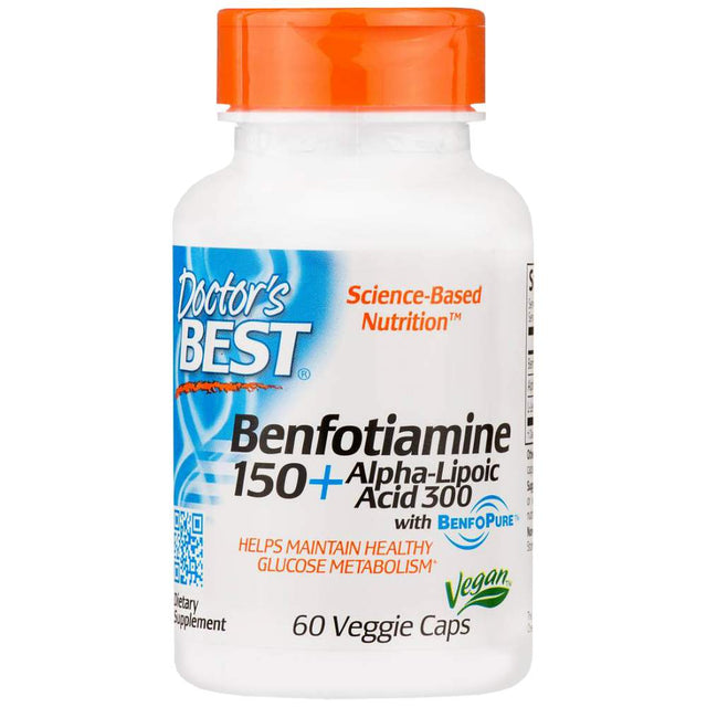BEST Benfotiamine 150 mg + Alpha Lipoic Acid 300 mg - 60 капсули  Doctor’s Best - Nutra Best Bulgaria