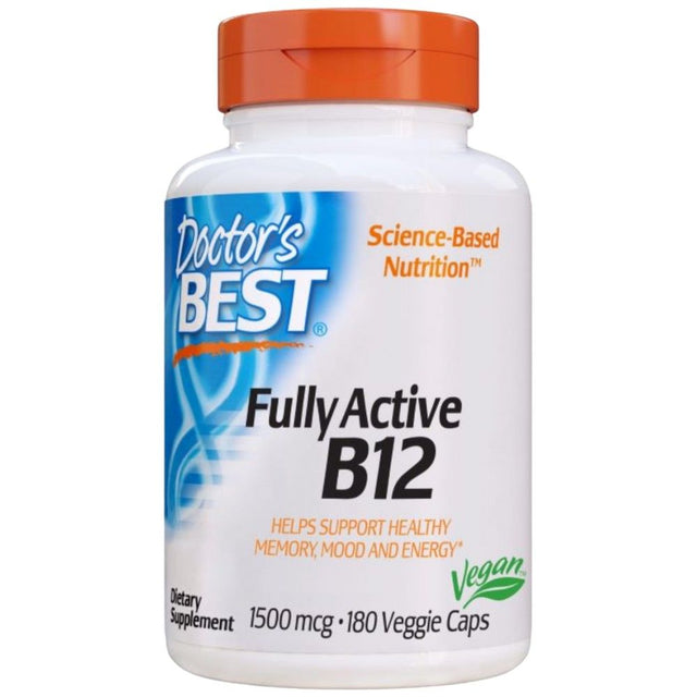 BEST Fully Active B12 / Methylcobalamin 1500 mcg - 180 капсули  Doctor’s Best - Nutra Best Bulgaria