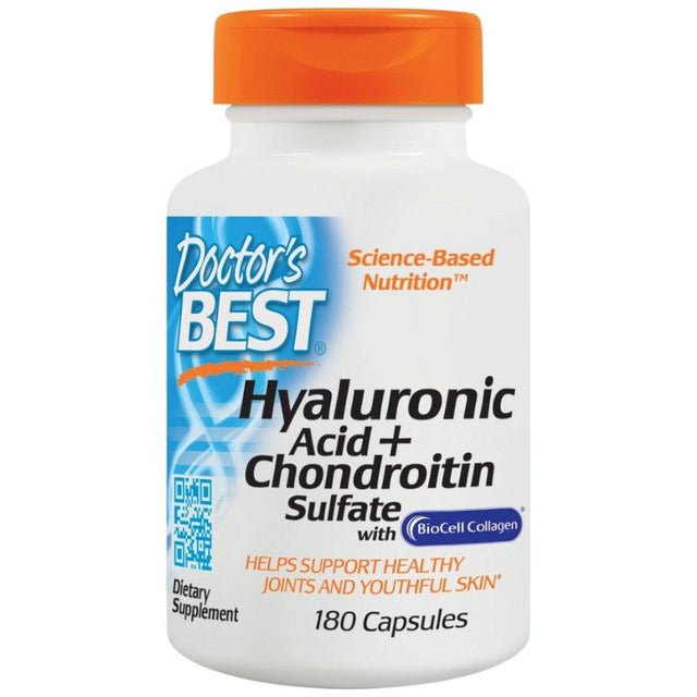 BEST Hyaluronic Acid + Chondroitin Sulfate / with BioCell Collagen - 180 капсули  Doctor’s Best - Nutra Best Bulgaria