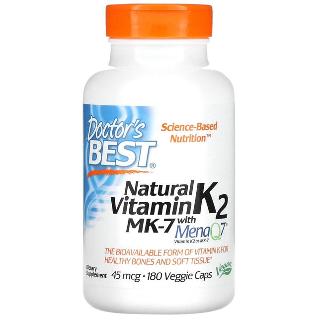 BEST Natural Vitamin K2 MK-7 45 mcg - 180 капсули  Doctor’s Best - Nutra Best Bulgaria