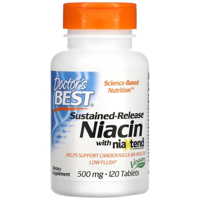 BEST Niacin Time-Released with Niaxtend 500 mg - 120 Таблетки  Doctor’s Best - Nutra Best Bulgaria