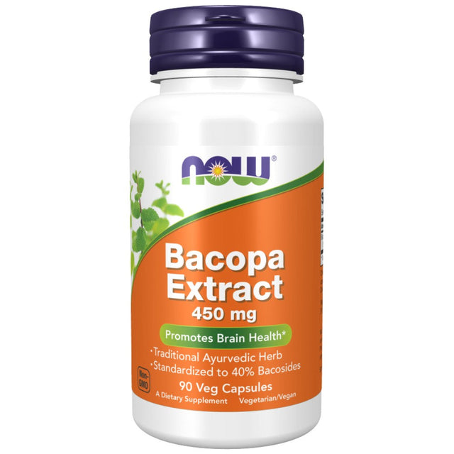 Bacopa Extract 450 mg - 90 капсули  NOW Foods - Nutra Best Bulgaria
