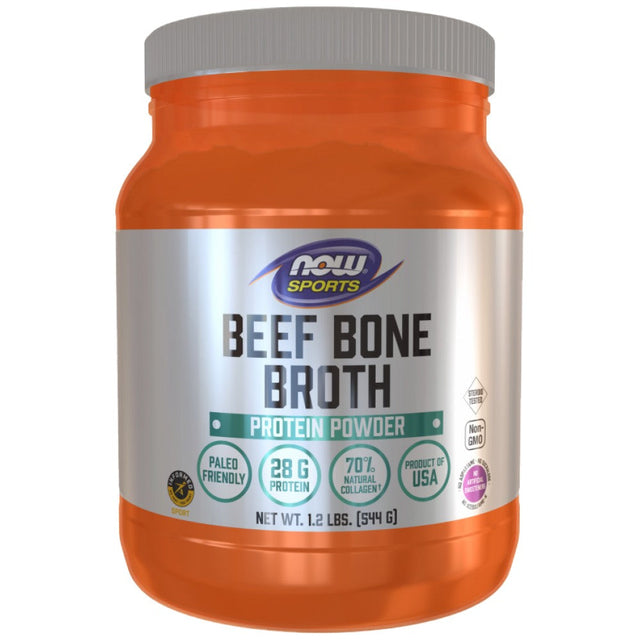 Beef Protein Bone Broth - 544 грама  NOW Foods - Nutra Best Bulgaria