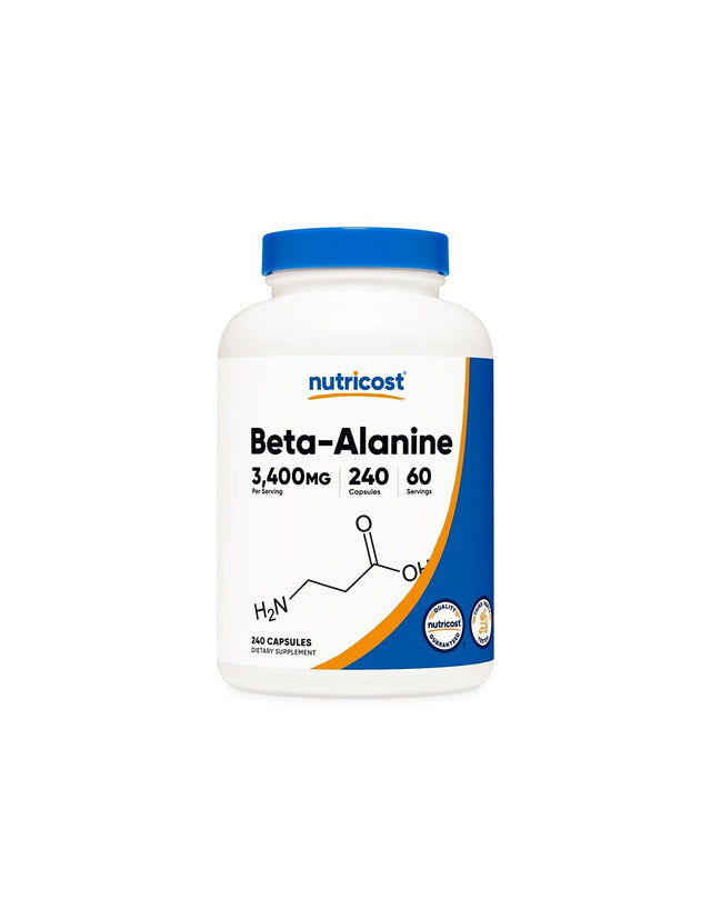 Мускулна маса - Бета аланин (Beta-Alanine), 240 капсули  Nutricost - Nutra Best Bulgaria