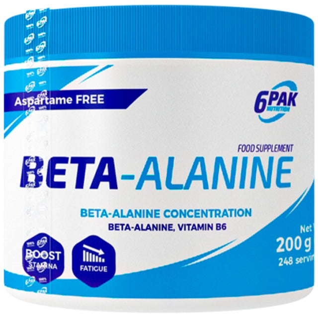 Beta-Alanine Powder - 200 грама  6PAK Nutrition - Nutra Best Bulgaria
