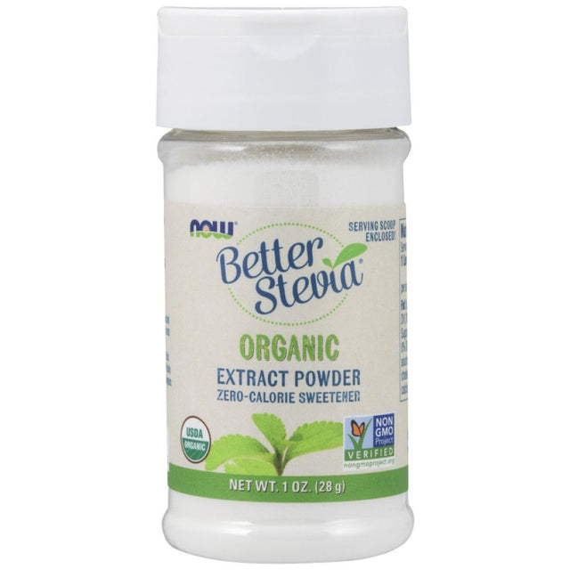 Better Stevia® Extract Powder | Organic - 28 грама  NOW Foods - Nutra Best Bulgaria