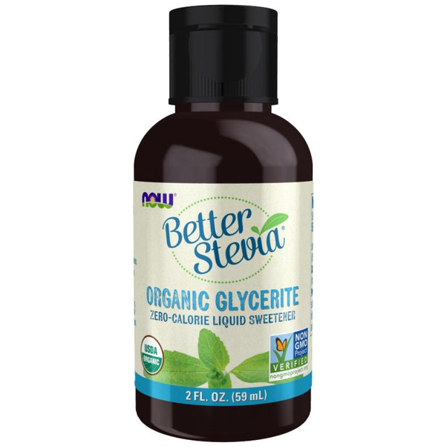 Better Stevia® Liquid | Glycerite - 59 мл  NOW Foods - Nutra Best Bulgaria
