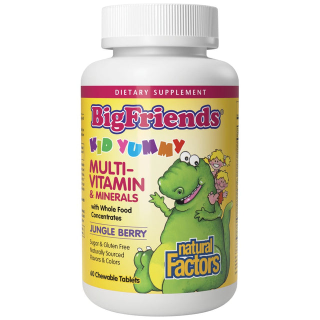 Big Friends Children's Chewable Multivitamin 60 Дъвчащи таблетки  Natural Factors - Nutra Best Bulgaria