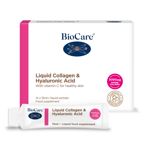 Колаген с хиалуронова киселина / BioCare Liquid Collagen & Hyaluronic Acid 14 х 15 ml  BIOCARE - Nutra Best Bulgaria