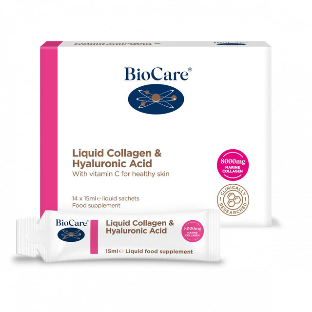 Колаген с хиалуронова киселина / BioCare Liquid Collagen & Hyaluronic Acid 14 х 15 ml  BIOCARE - Nutra Best Bulgaria