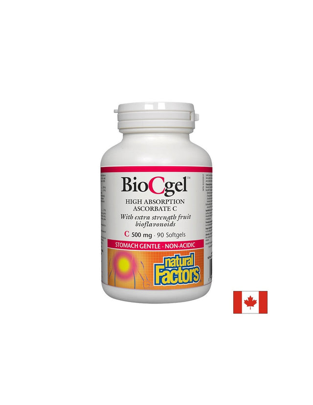 BioCgel High Absorption Ascorbate Vitamin C 500 mg - 90 Гел капсули  Natural Factors - Nutra Best Bulgaria