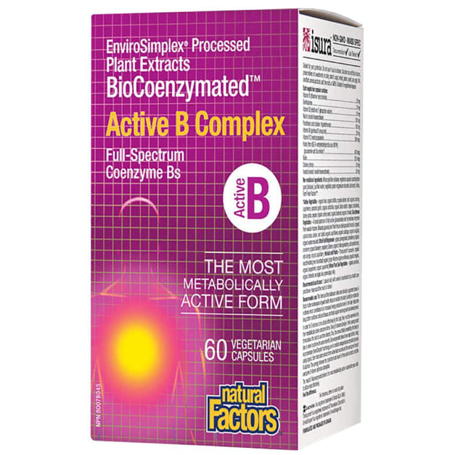 BioCoenzymated Active B-Complex - 60 капсули  Natural Factors - Nutra Best Bulgaria