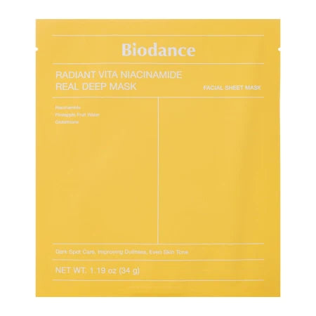 Biodance - Radiant Vita Niacinamide Real Deep Mask - Illuminating Face Mask - 1pc/34g  #N/A - Nutra Best Bulgaria