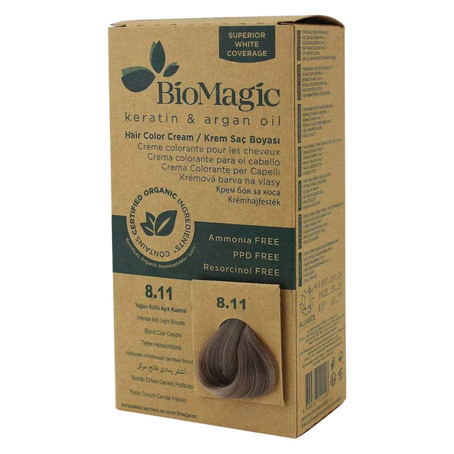 Biomagic, Biomagic, Keratin & Argan Oil, Permanent Hair Dye, 8.11 , 250 ml *Tester  Biomagic - Nutra Best Bulgaria