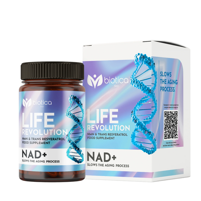 Biotica - Life Revolution NAD+ за забавяне на стареенето x60 капсули  Biotica - Nutra Best Bulgaria