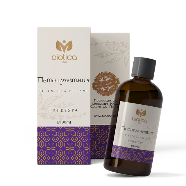 Biotica - Петопръстник тинктура x100 мл x60 капсули  Biotica - Nutra Best Bulgaria