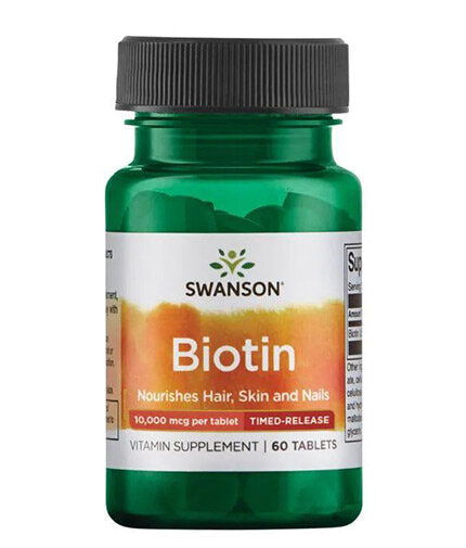 Biotin 10,000 mcg | Timed-Release - 60 Таблетки  Swanson - Nutra Best Bulgaria