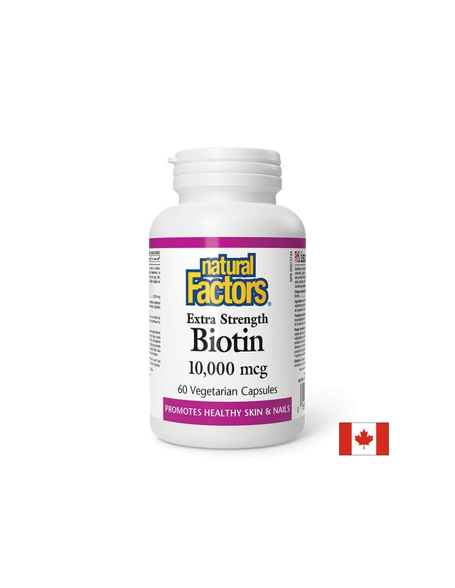 Biotin 10000 mcg - 60 капсули  Natural Factors - Nutra Best Bulgaria