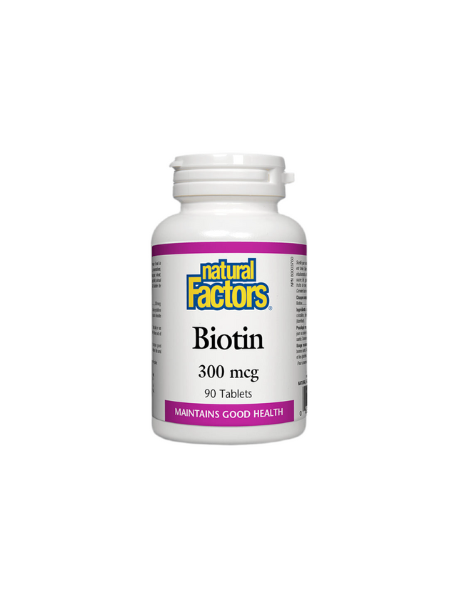 Biotin 300 mcg - 90 Таблетки  Natural Factors - Nutra Best Bulgaria