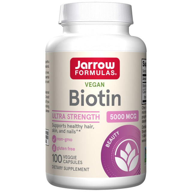 Biotin 5000 mcg - 100 капсули  Jarrow Formulas - Nutra Best Bulgaria