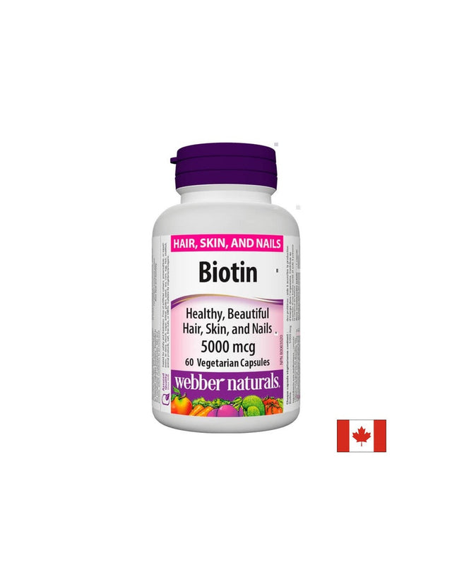 Biotin / Биотин, 5000 mcg, 60 капсули Webber Naturals  Webber Naturals - Nutra Best Bulgaria