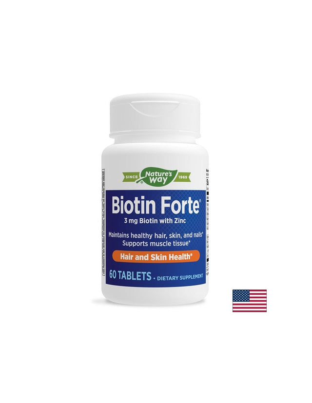Biotin Forte® - Биотин форте® с цинк, 60 таблетки Nature’s Way  Nature’s Way - Nutra Best Bulgaria