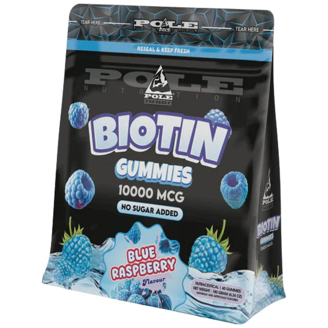 Biotin Gummies 10000 mcg - 60 желирани бонбони  Pole Nutrition - Nutra Best Bulgaria