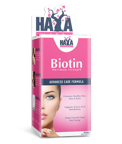 Biotin Maximum Strength 10000 mcg / 100 Tabs  HAYA LABS - Nutra Best Bulgaria