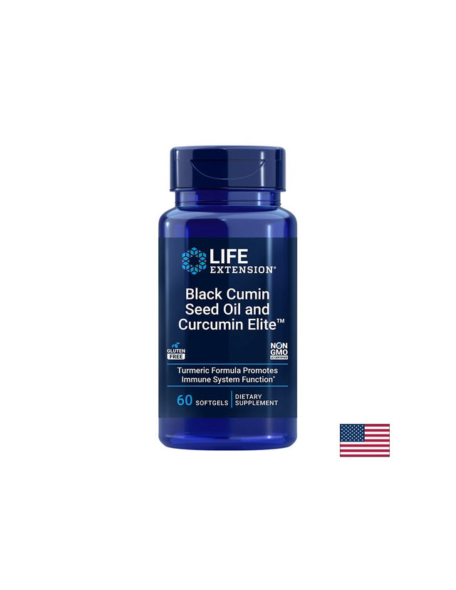 Black Cumin Seed Oil and Curcumin Elite™/ Черен кимион масло + Куркумин х 60 софтгел капсули  Life Extension - Nutra Best Bulgaria
