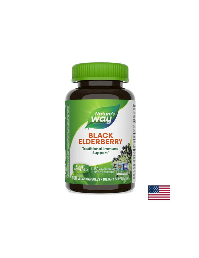 Black Elderberry/ Черен Бъз (плод и цвят) 575 mg х 100 капсули Nature’s Way  Nature’s Way - Nutra Best Bulgaria