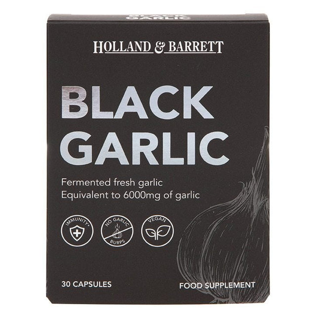 Черен (ферментирал) чесън (Black Garlic) 6000мг 30 капсули HOLLAND & BARRETT  Holland and Barrett - Nutra Best Bulgaria