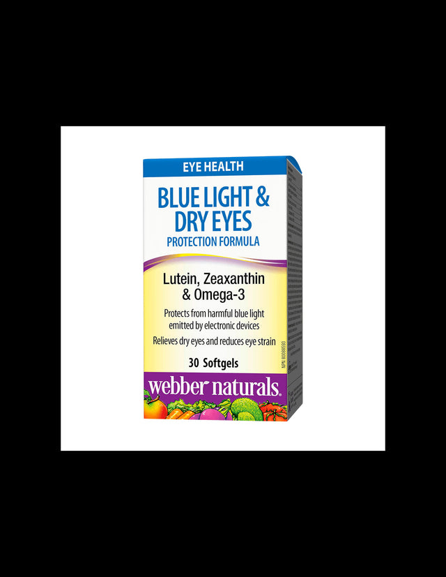Blue Light & Dry Eyes Protection Formula / Формула в подкрепа на зрението с Лутеин, Зеаксантин и Омега 3 х 30 софтгел капсули  Webber Naturals - Nutra Best Bulgaria