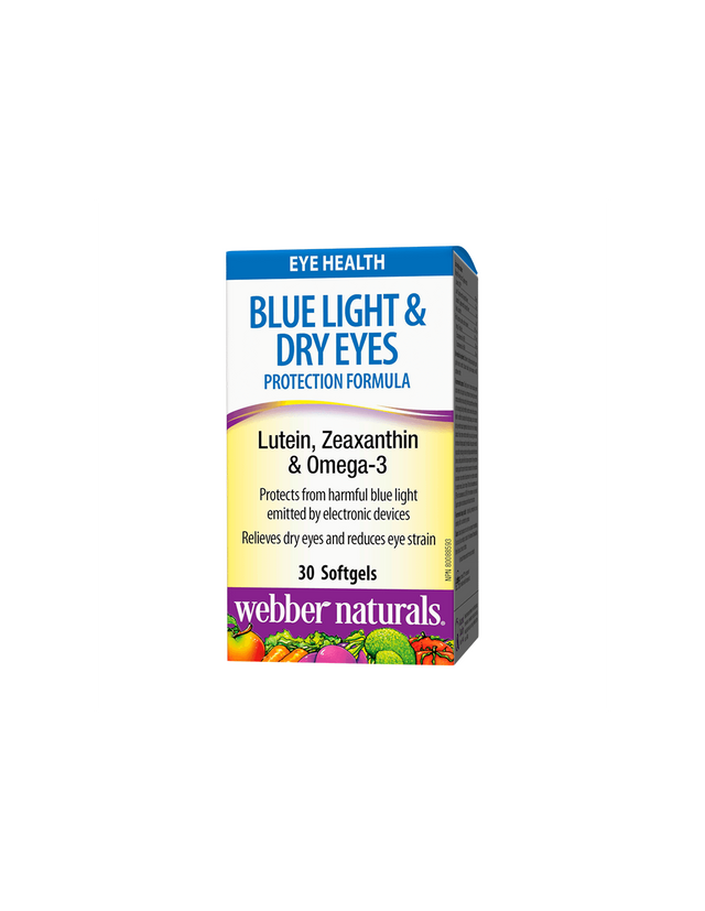 Blue Light & Dry Eyes Protection Formula / Формула в подкрепа на зрението с Лутеин, Зеаксантин и Омега 3 х 30 софтгел капсули  Webber Naturals - Nutra Best Bulgaria