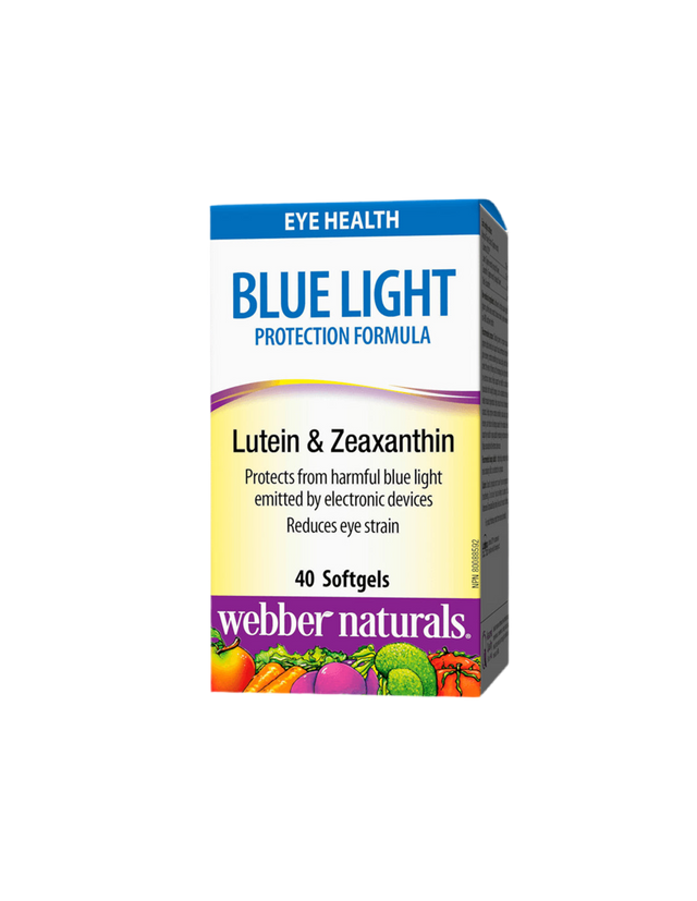 Формула с лутеин и зеаксантин за силно зрение - Blue Light Protection - Защита от дигитални устройства, 40 софтгел капсули  Webber Naturals - Nutra Best Bulgaria