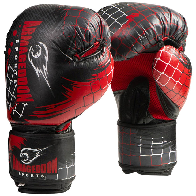 Boxing Gloves Genuine Leather - Black  ARMAGEDDON - Nutra Best Bulgaria