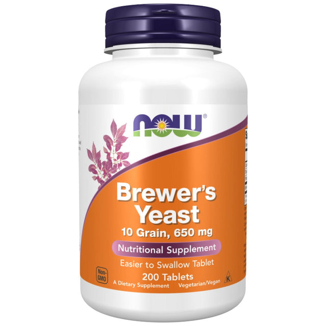 Brewer's Yeast 650 mg - 200 Таблетки  NOW Foods - Nutra Best Bulgaria