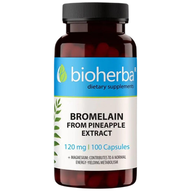 Bromelain 200 mg - 100 капсули  Bioherba - Nutra Best Bulgaria