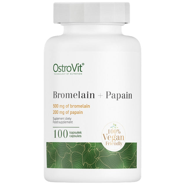Bromelain + Papain Enzymes 100 капсули  OstroVit - Nutra Best Bulgaria