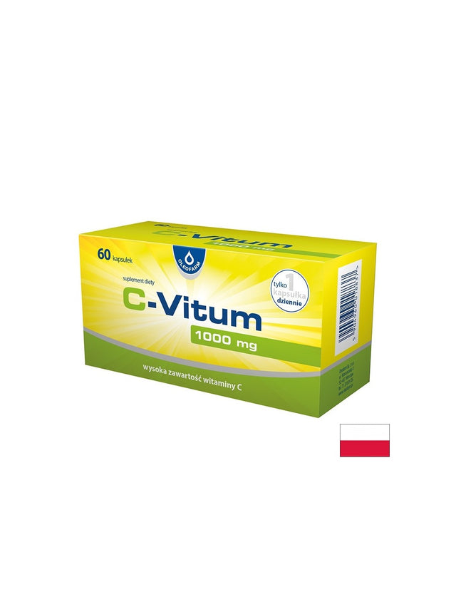 Витамин C Силна имунна защита и подкрепа за костите 1000 mg, 60 капсули  Oleofarm - Nutra Best Bulgaria