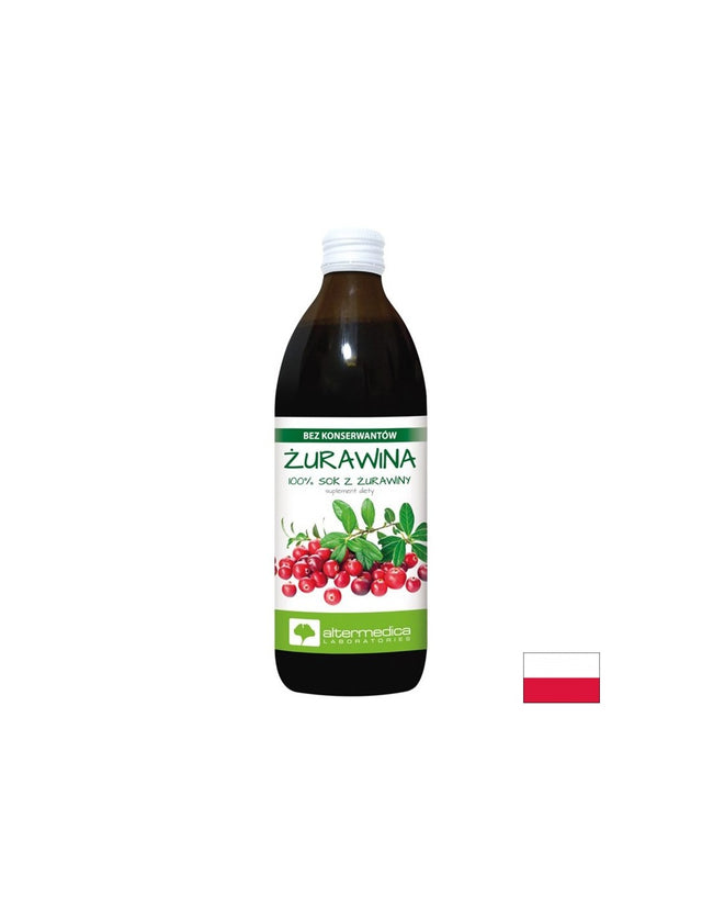 Сок от червена боровинка + Витамин C 120 mg – Здрав уринарен тракт, 500 ml, 10 дози  Alter Medica - Nutra Best Bulgaria