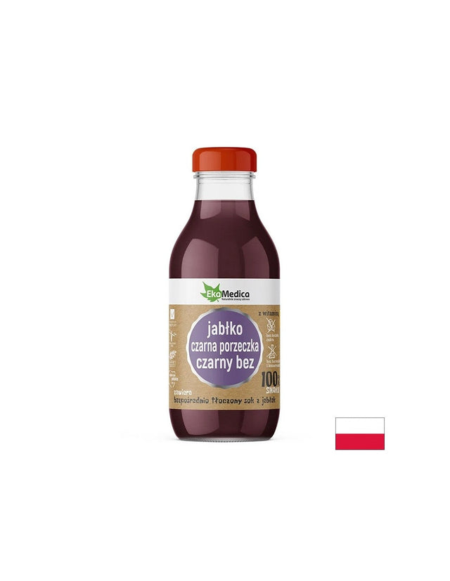 Ябълка + Касис + Черен бъз – Имуностимулант с витамин C, сок 300 ml  Ekamedica - Nutra Best Bulgaria