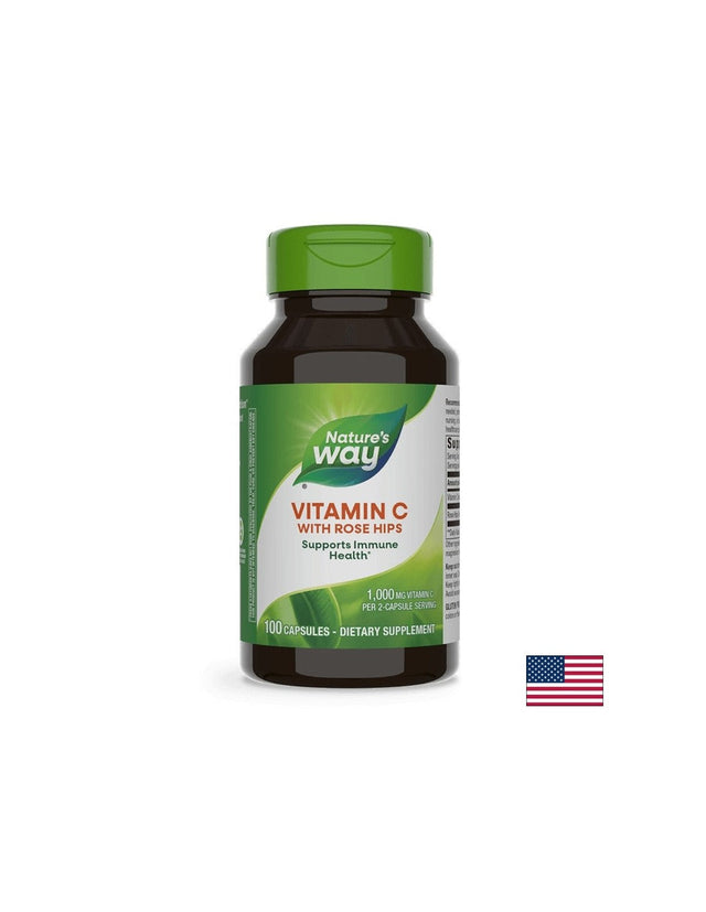 Витамин C с шипка - Vitamin C with Rose Hips 500 mg, 100 капсули Nature’s Way  Nature’s Way - Nutra Best Bulgaria