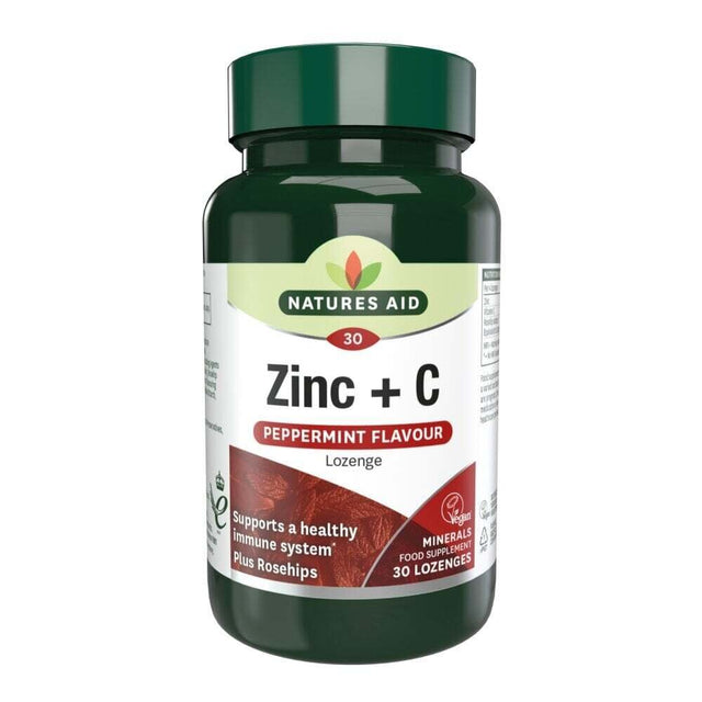 Цинк + Витамин C (Zinc + Vitamin C) 30 таблетки за смучене NaturesAid  Natures Aid - Nutra Best Bulgaria
