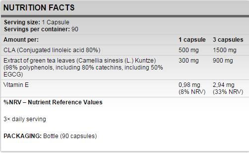CLA + Green Tea 90 капсули  FA Nutrition - Nutra Best Bulgaria